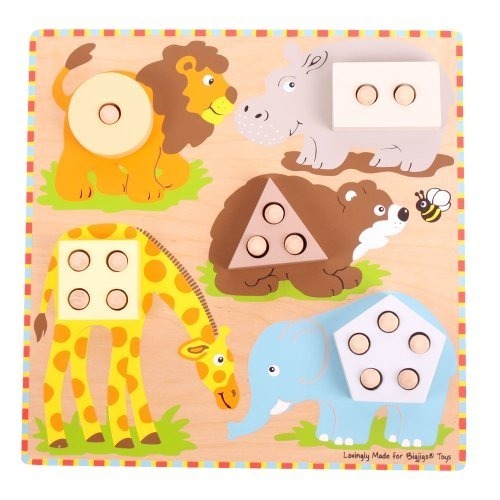 Bigjigs Toys BJ443 Educational Matching Board Safari Animals New