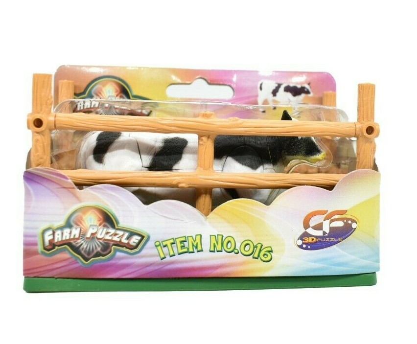 Cow, Black and White Holstein Realistic 3D Puzzle Toy Model Plastic 3.5″ F3046