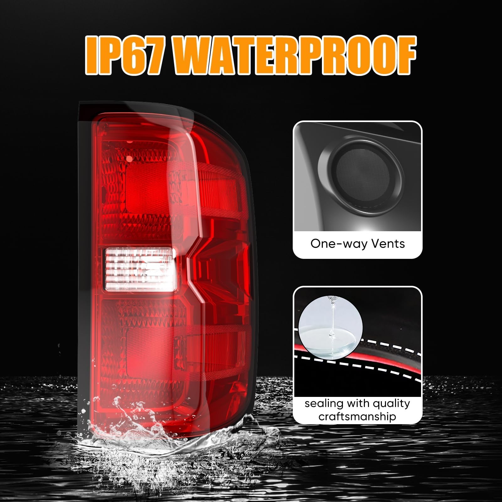 Tail Light Assembly Compatible with 2016-2019 Chevy Silverado 1500 2500 HD GM…