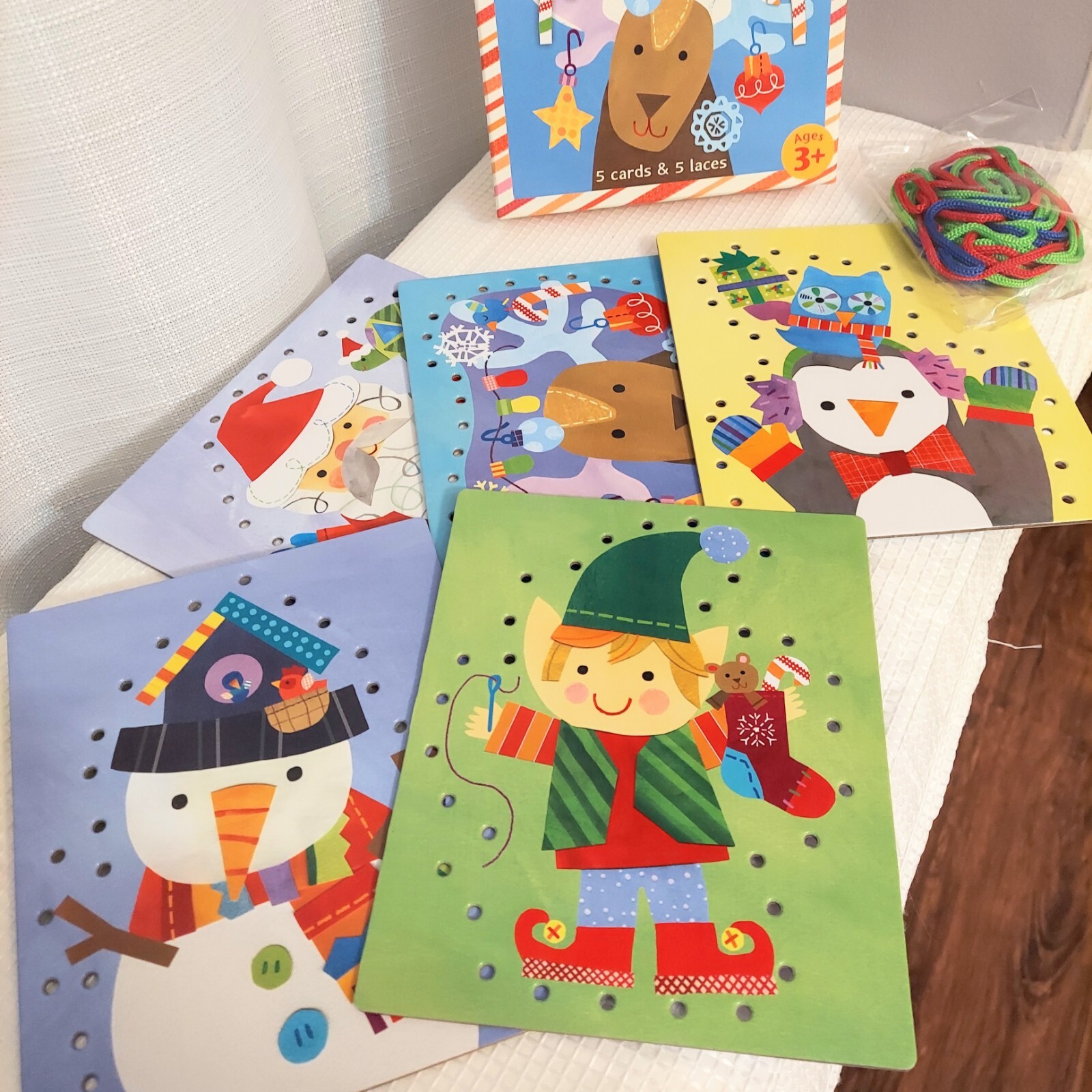 Fa La La Lacing Cards Kids Craft Hand Eye Coordination Christmas Holiday 2014