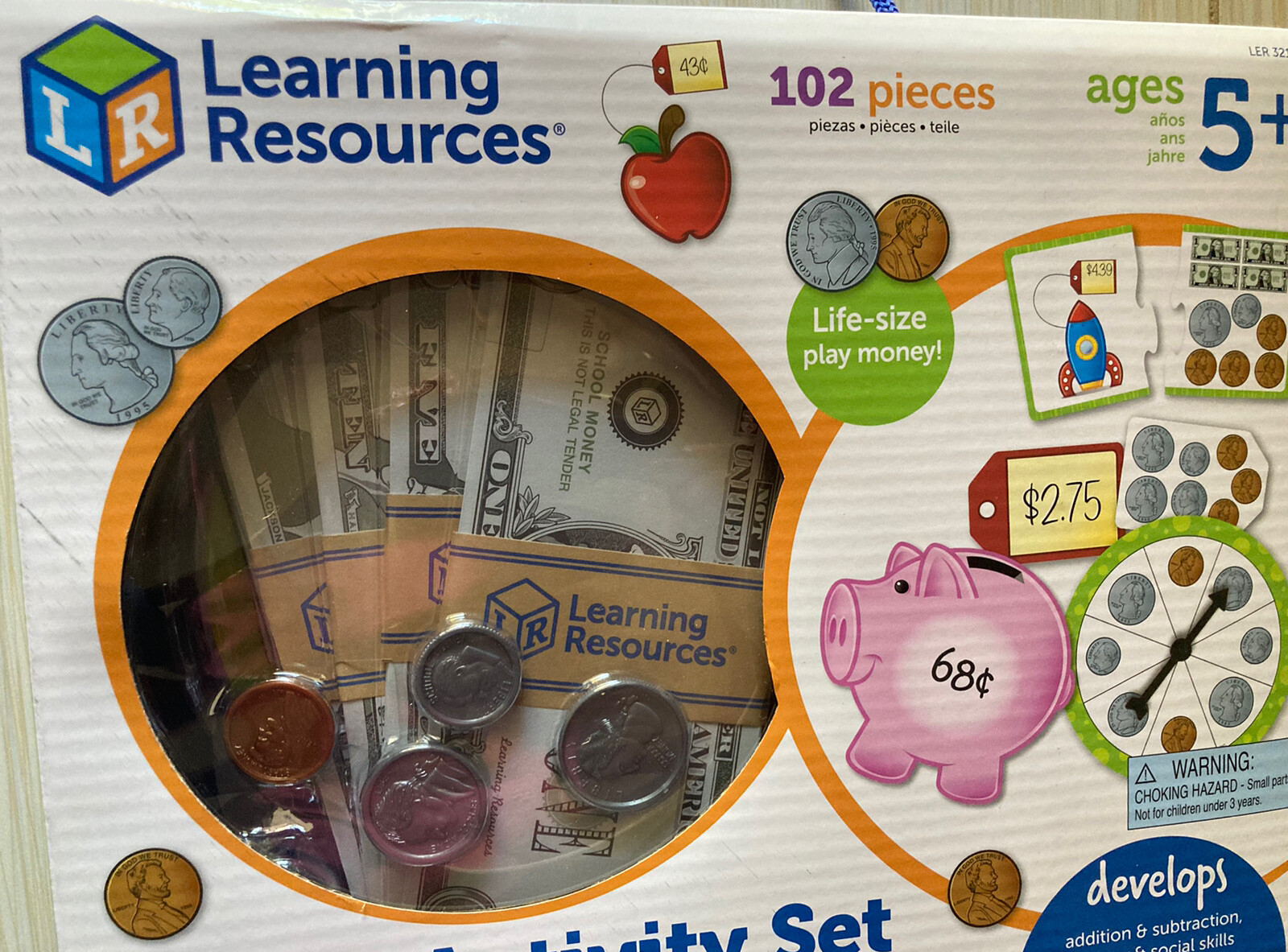 Learning Resources Money Activity Set 102 Pieces 5+ NEW