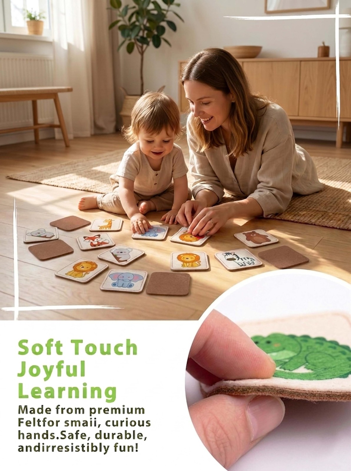Felt Matching Game for Toddlers, Animal Montessori Toys Travel Toys for 2 3 Y…