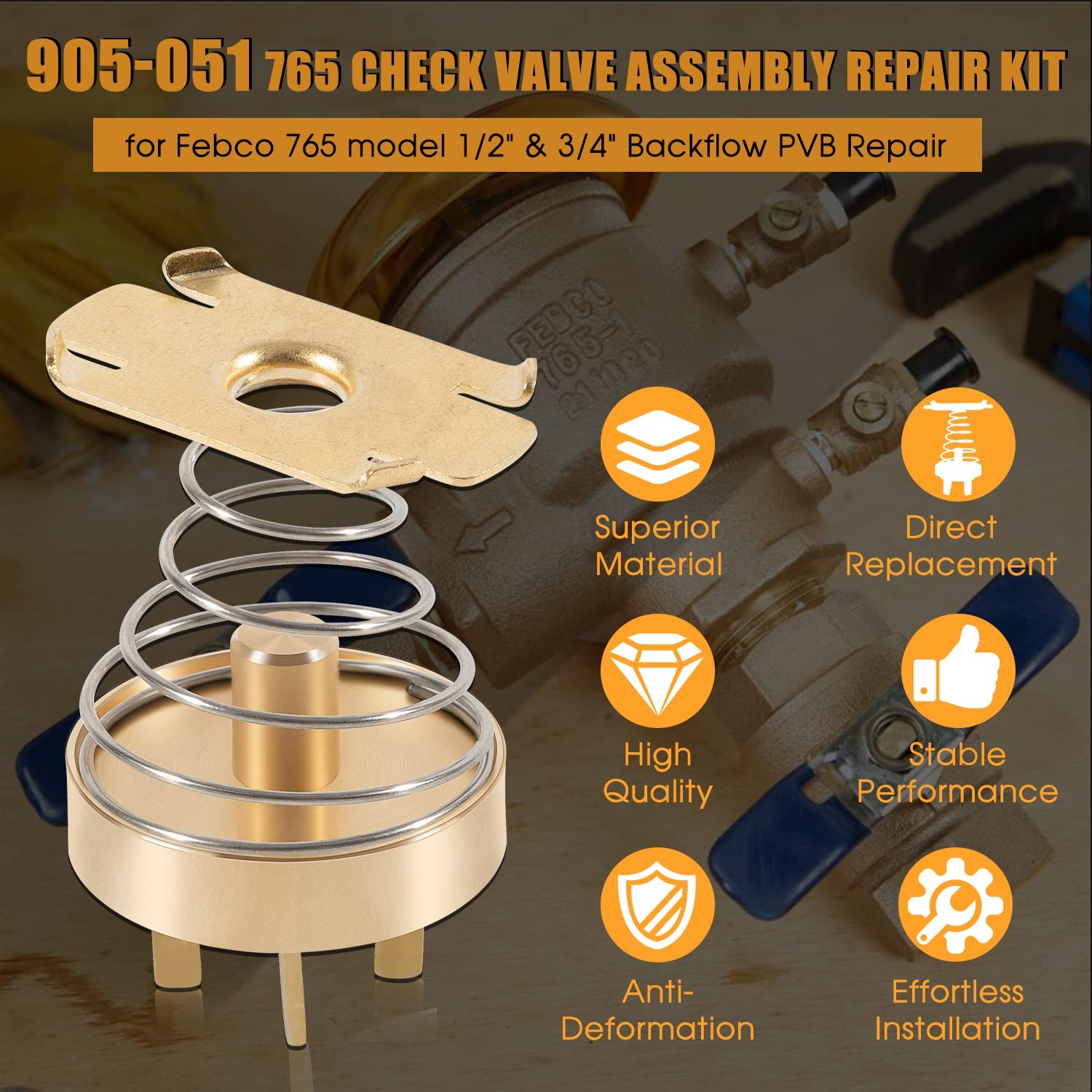 905-051 Check Valve Assembly Repair Kit for Febco 1/2″ 3/4″ Backflow PVB