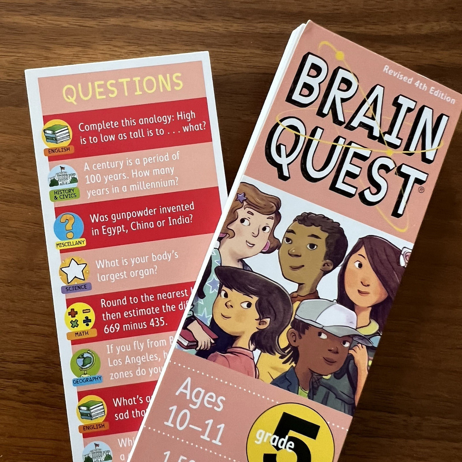Brain Quest Learn 5th Grade Ages 10-11 Quiz Deck #2 Revised 4th Ed 2012