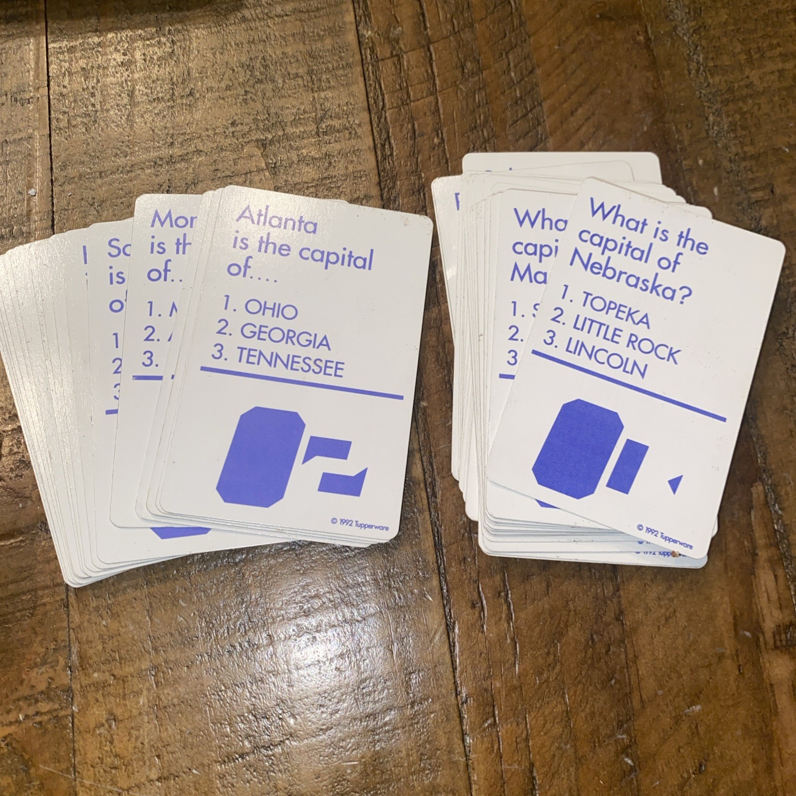 Tuppertoys State Capitals Flash Cards Tupperware Vintage 1992