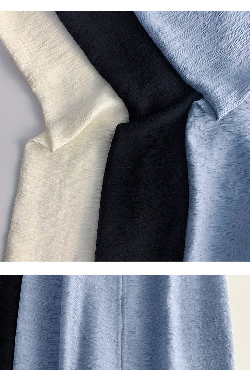 Elegant and textured pleated waist length dress with aura level