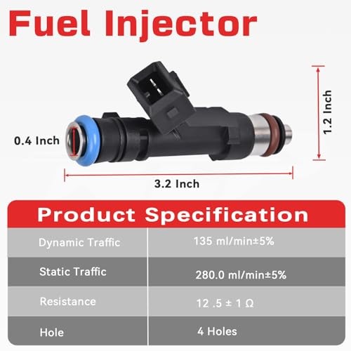 RLP Fuel Injectors Set of 4 Compatible with Chevy 2011-2015 Cruze 2016 Cruze