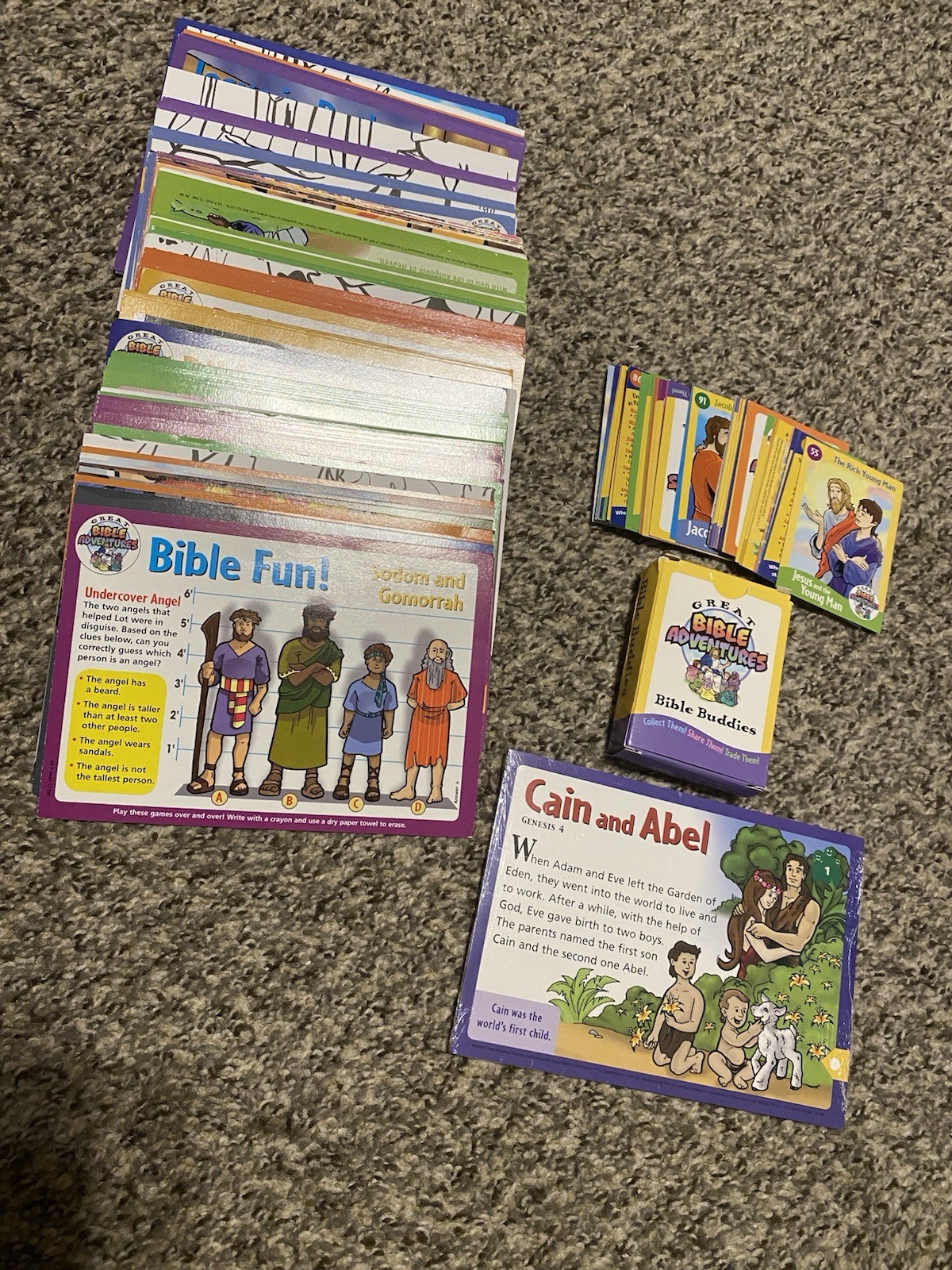 Great Bible Adventures Tin Box w/ Bible Fun Cards for Kids Sunday School Jessus