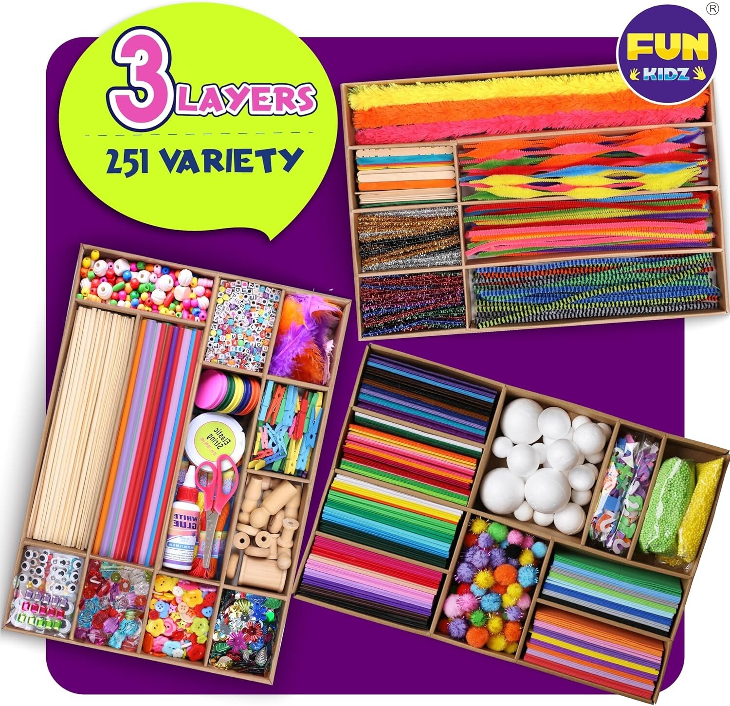 3 Layers Jumbo Arts and Crafts Supplies Warehouse, Biggest Chest Box 17.91Wx1…