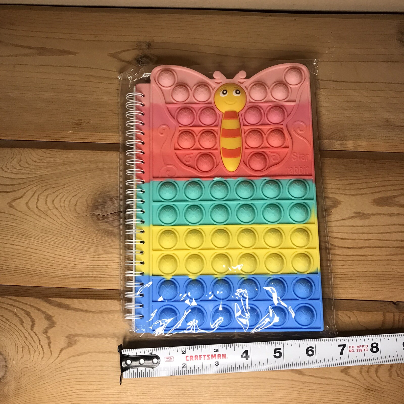 ￼￼Pop it Fidget Spiral Notebook Butterfly Diary Pastel Kids ￼Gift￼￼