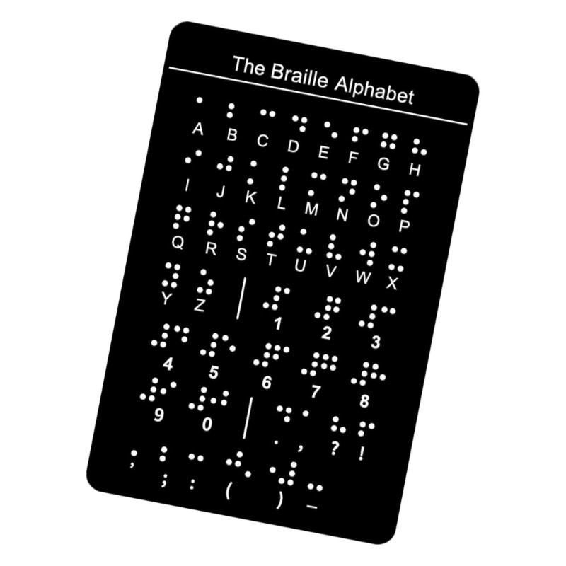 Beginner Braille Teaching Aid Braille Letter Board with Raised Dots 12×18.4cm