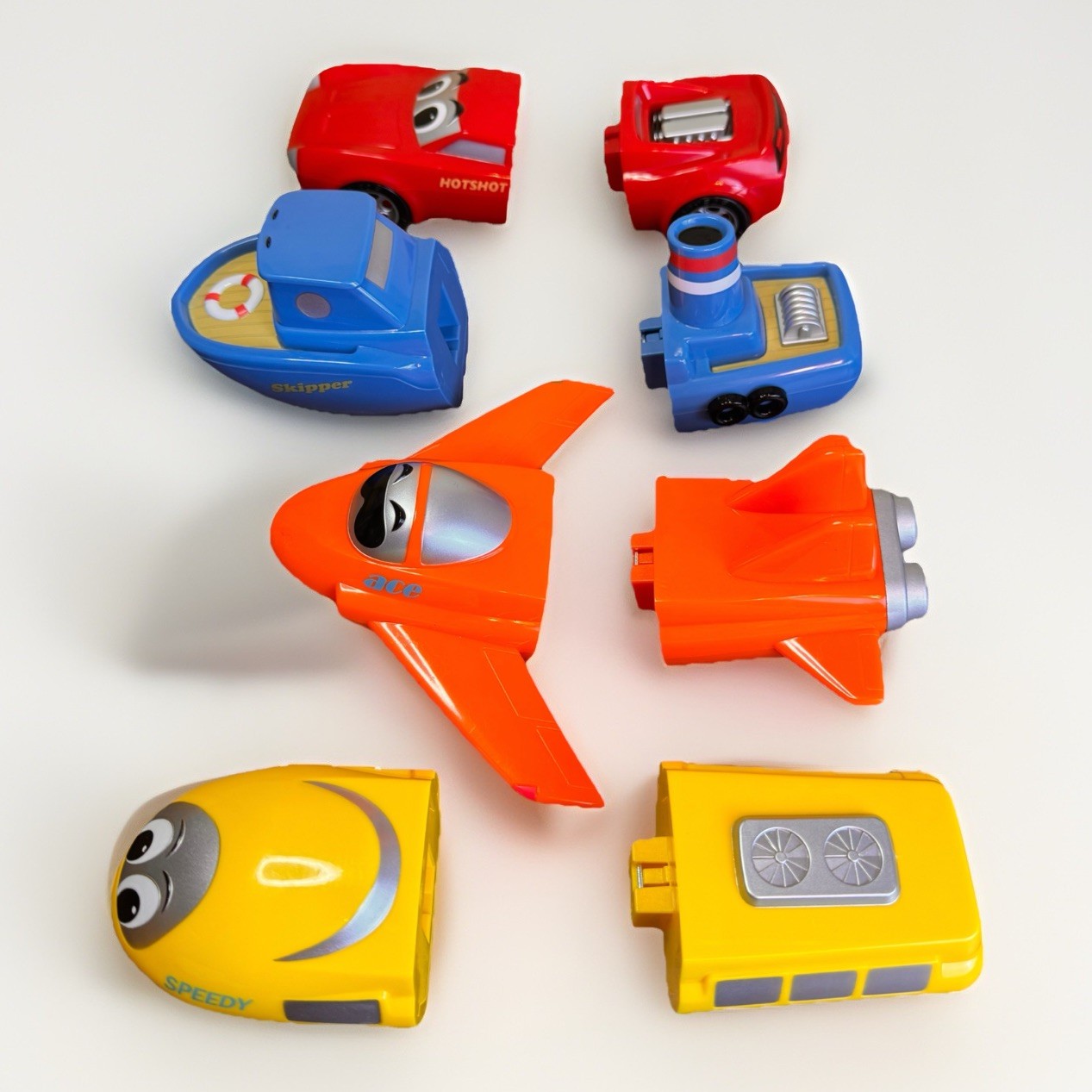 Popular Playthings Mix-n-match Junior Magnetic Vehicles 8 Piece Play Set