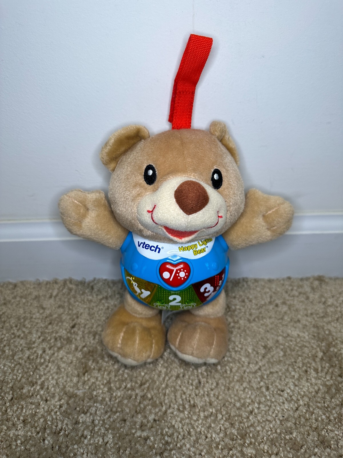2007 Vtech Happy Lights Bear Light Up Interactive Baby Toy Plush Doll