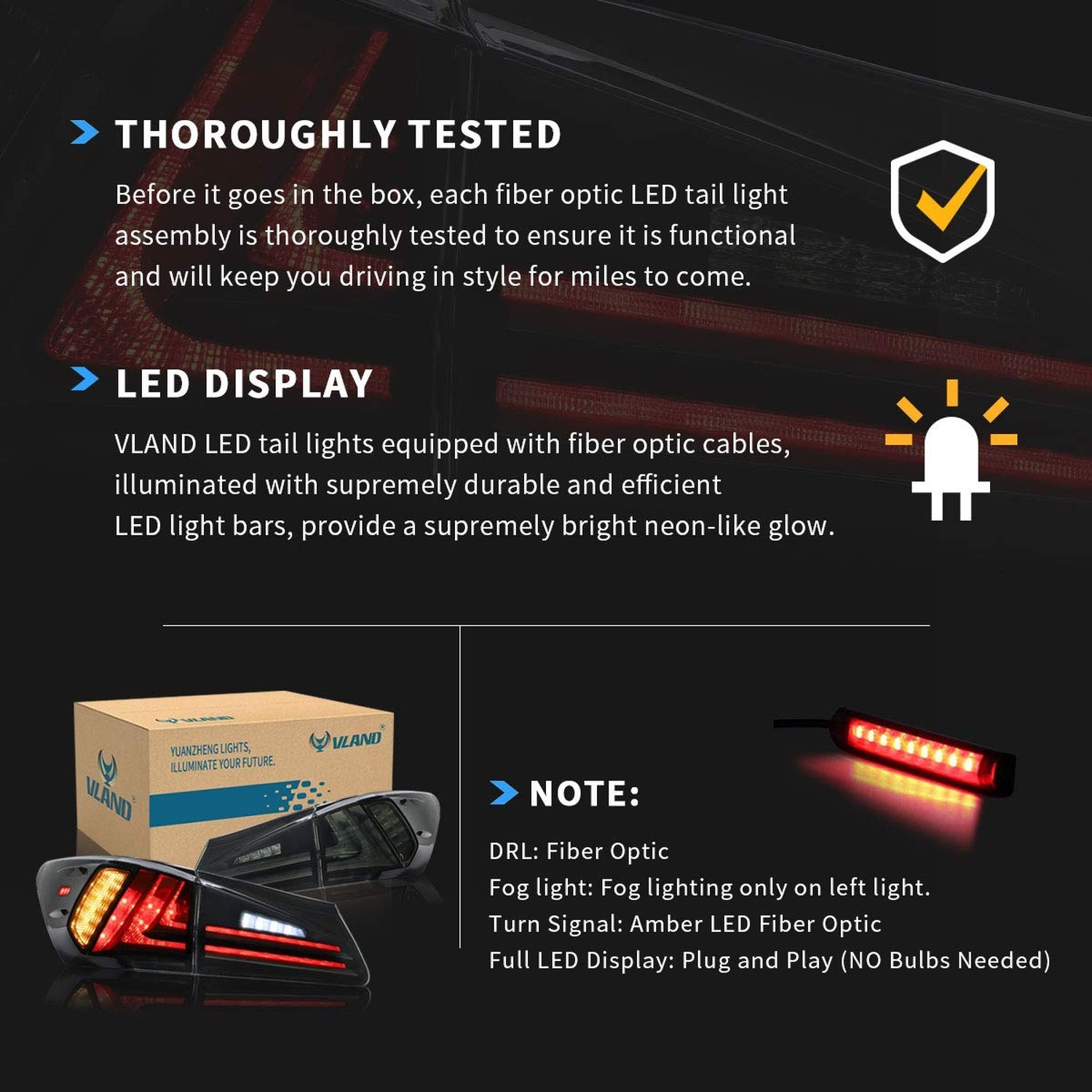 VLAND Led Tail lights Compatible with Base Sedan Lexus IS250 IS350 IS22d 2006…