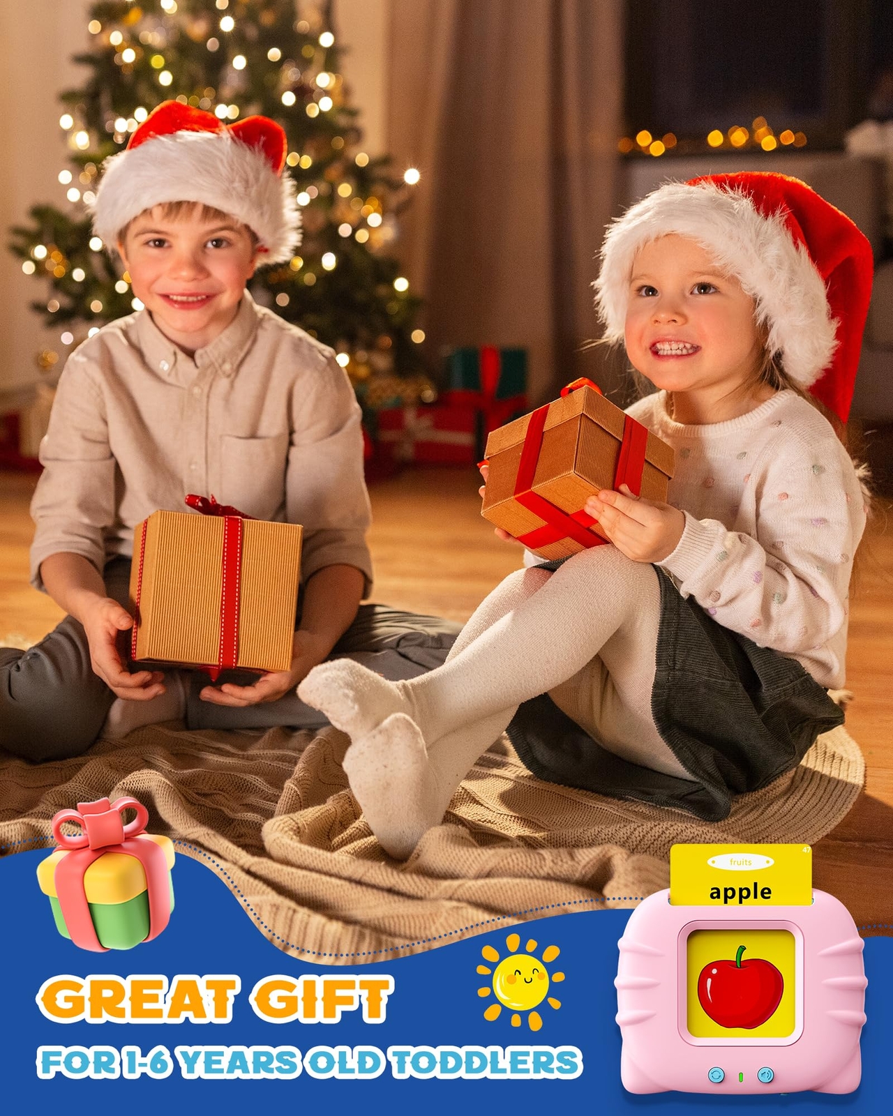 bravokids Talking Flash Cards Toddler Toys, Preschool Educational Sensory Toys w