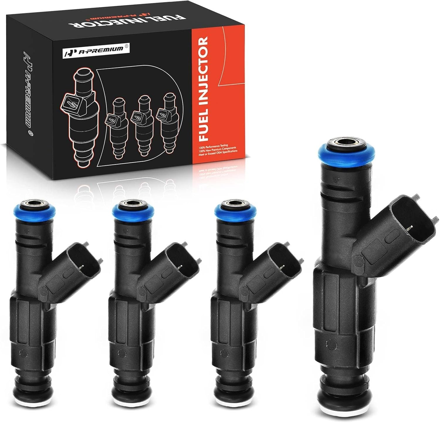 A-Premium Set of 4 Fuel Injectors Compatible with Ford Escape 2005-2008, Focus 2