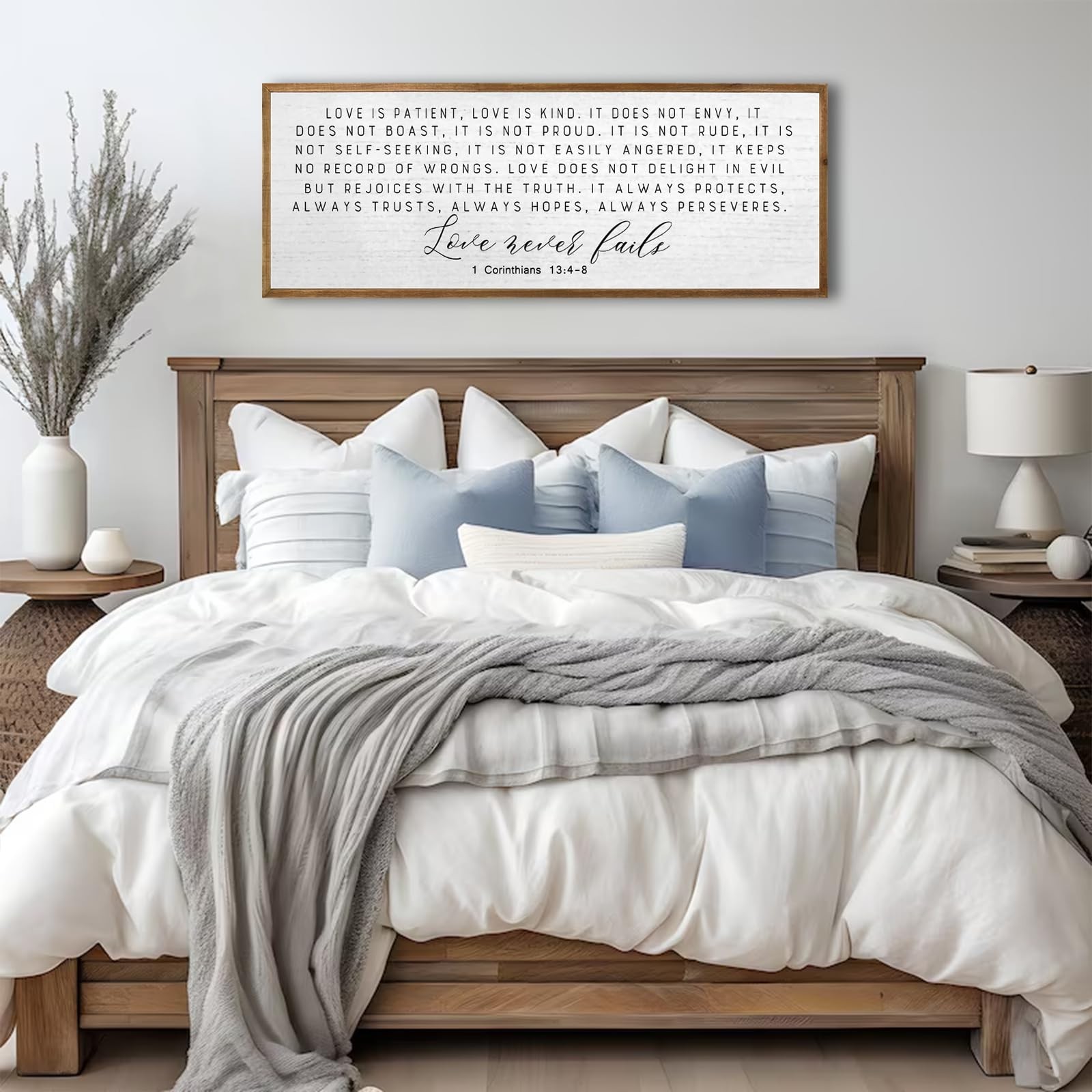 TQianJiang Christian Wall Art 1 Corinthians 13:4-8 Bible Verse Wall Art Love …