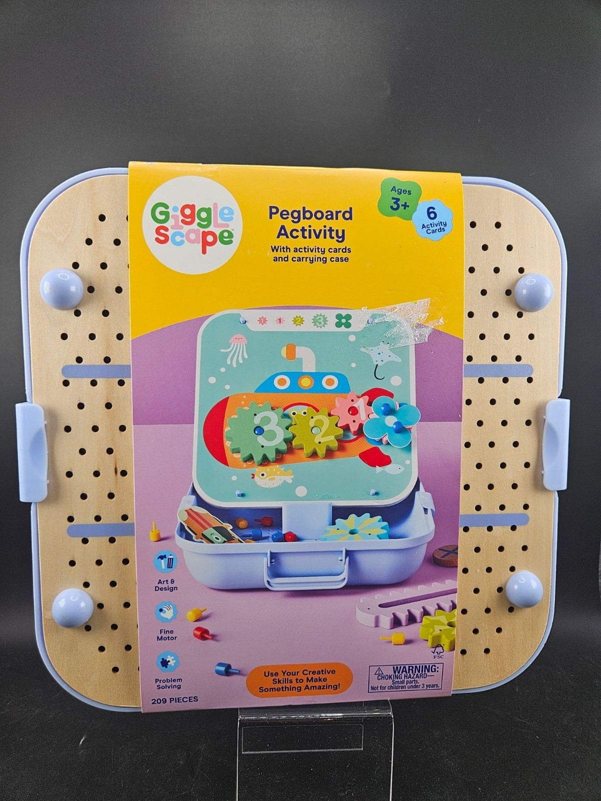 Gigglescape Pegboard Activity Set Ages 3+ With Activity Cards & Carrying Case 20