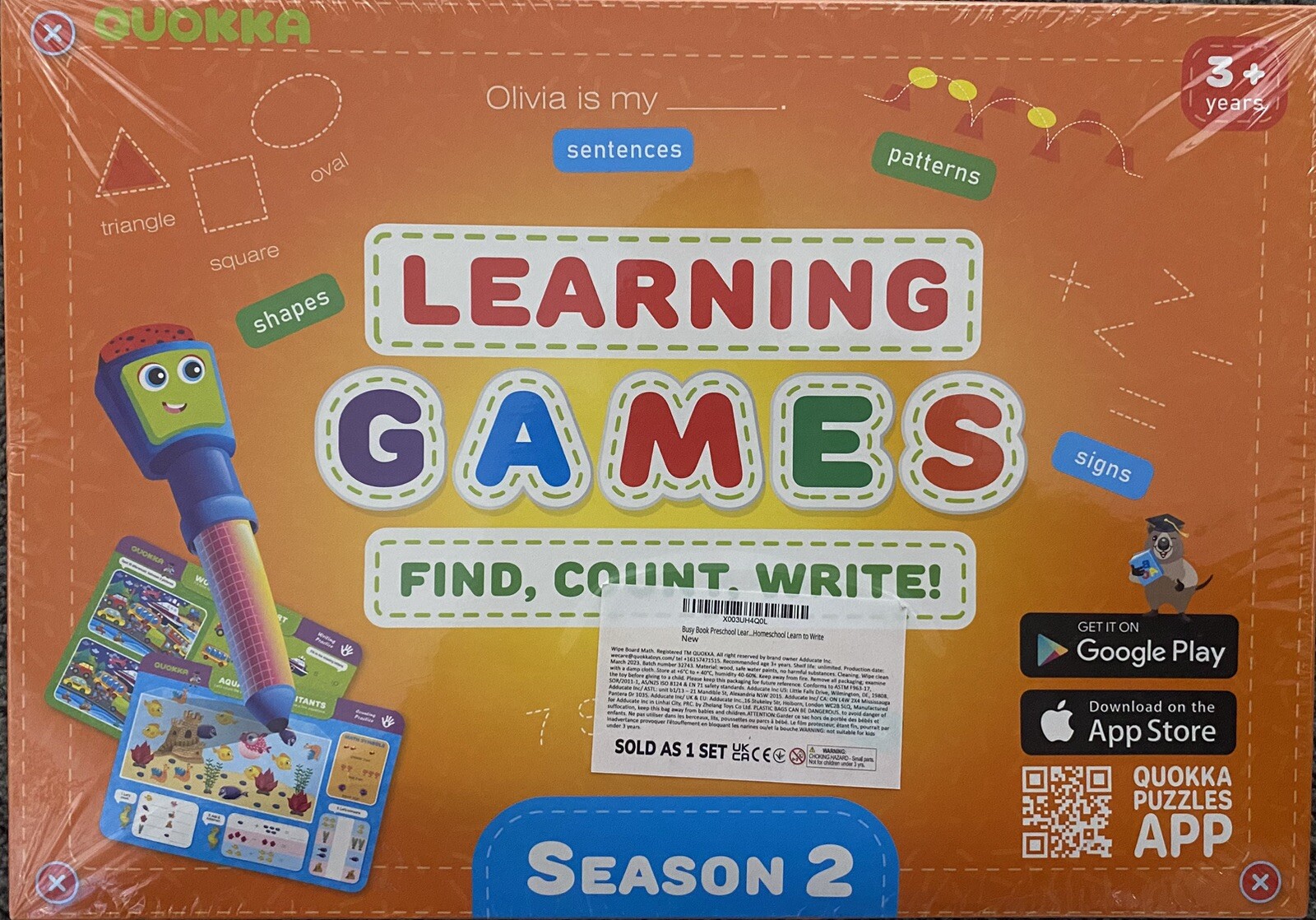 QUOKKA Learning Games Season 2 Find, Count, Write! Brand New