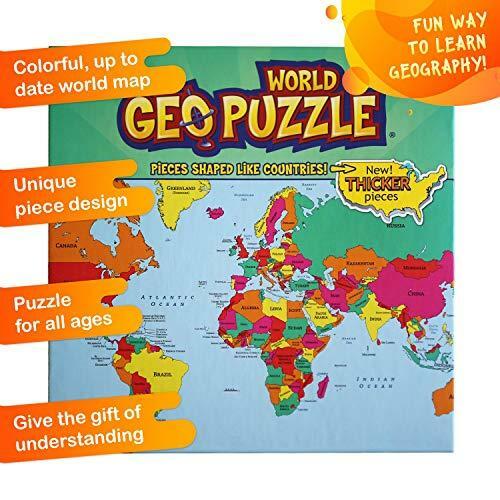 GeoToys — GeoPuzzle World — Educational Kid Toys for Boys and Girls, 68