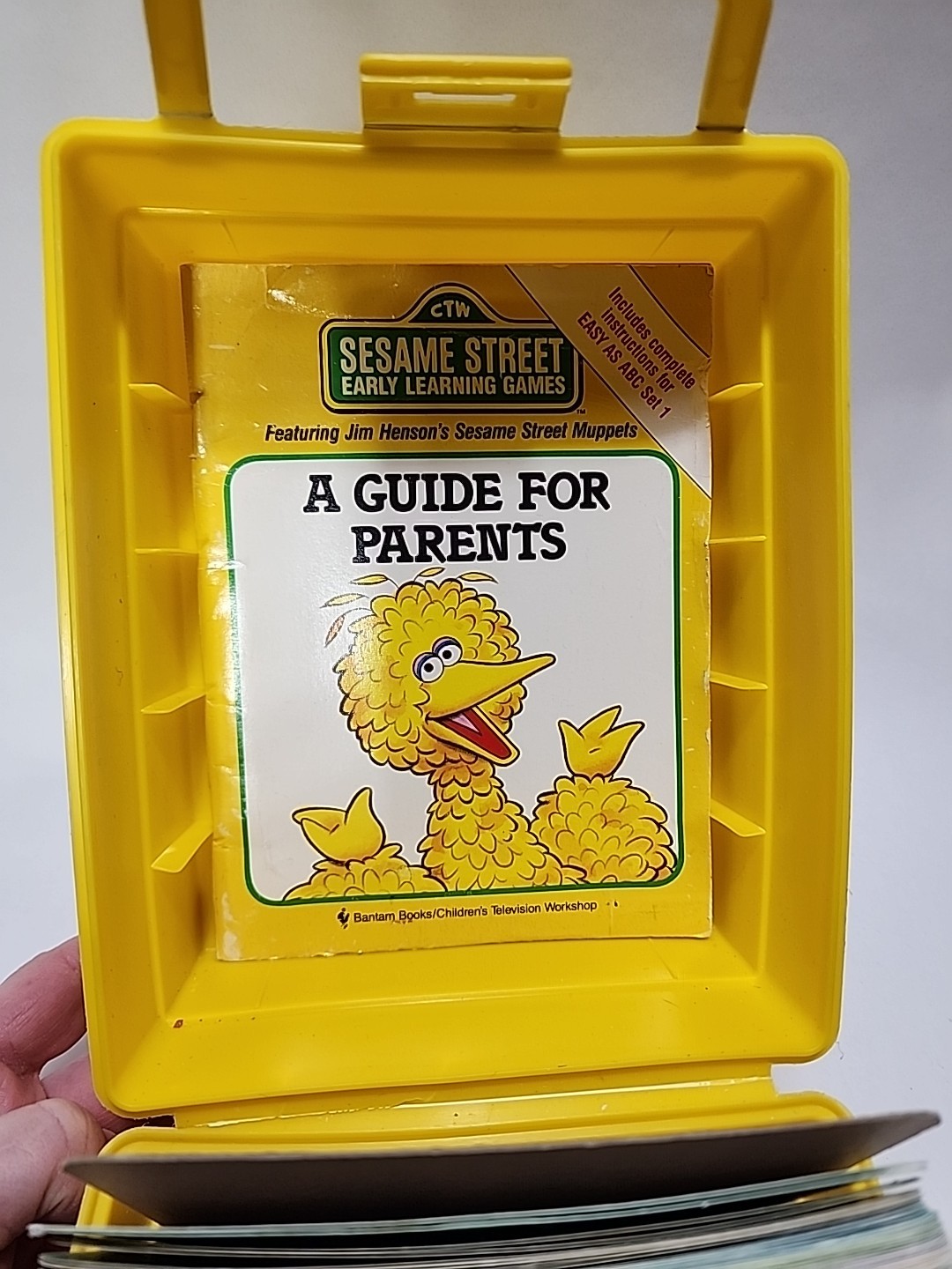 Vintage Sesame Street Early Learning Educational Game With Yellow Storage Case