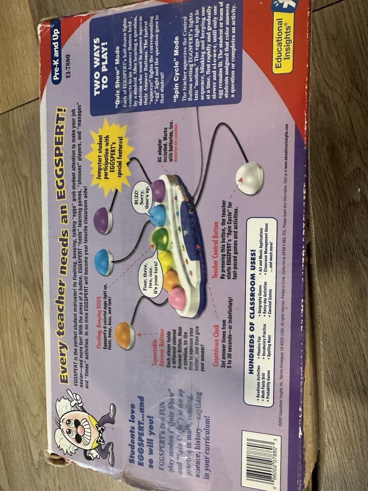 2001 EGGSPERT EDUCATIONAL MATH ELECTRONIC TEACHER CLASSROOM AID BUZZER SYSTEM