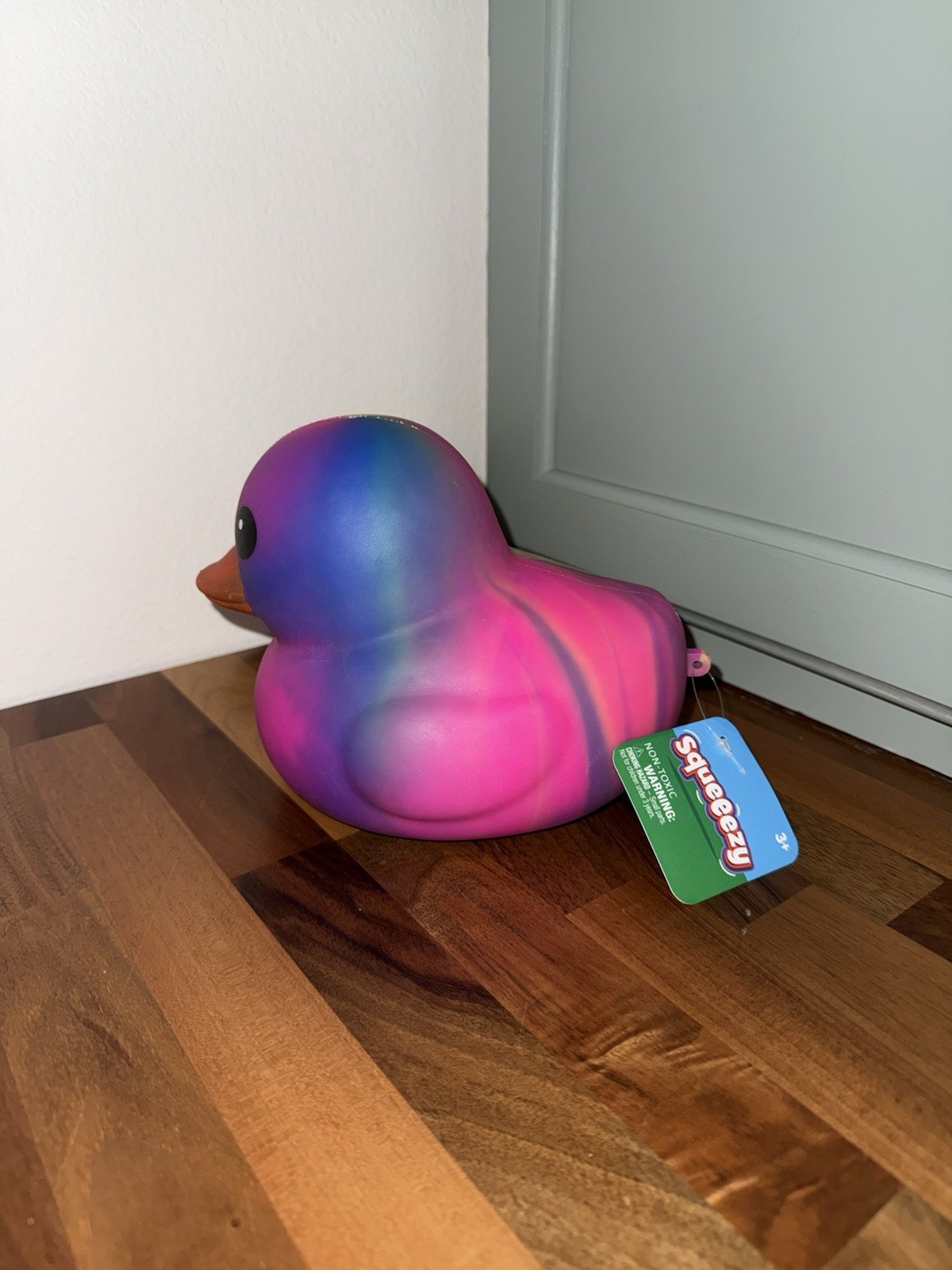 (1) Jumbo Squeeezy Tie Dye Rainbow Duck Sunny Days Viral Squish Toy Toymendous