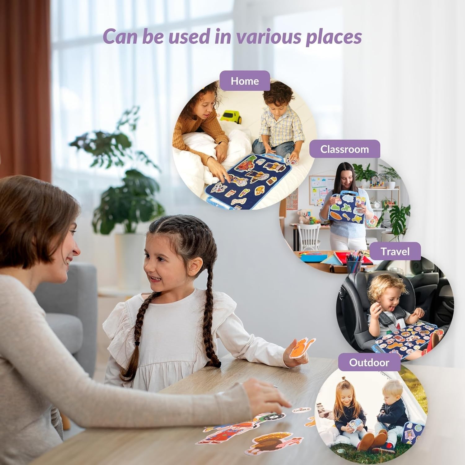 Durable Felt Storytelling Board Set -4 Precut Figures for Creative Learning Fun