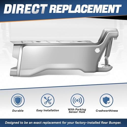 23-26 Ford F250 F350 F450 Rear Bumper End Caps Chrome w/Sensor Hole Right & Left