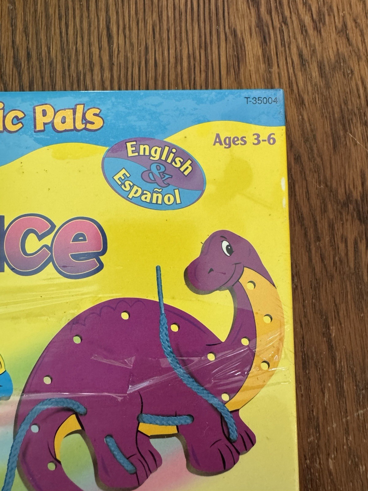 Prehistoric Pals Lace Trace n Play Dinosaurs 6 Lacing Cards Sewing 1998 NEW Toys