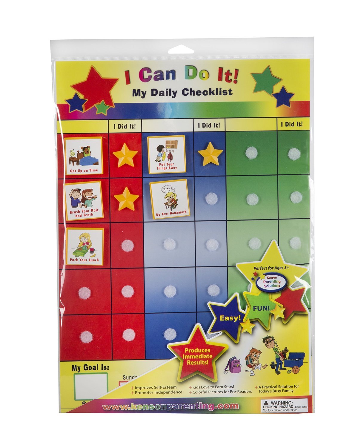 “I Can Do It!” My Daily Checklist, reward incentive chore behavior chart planner