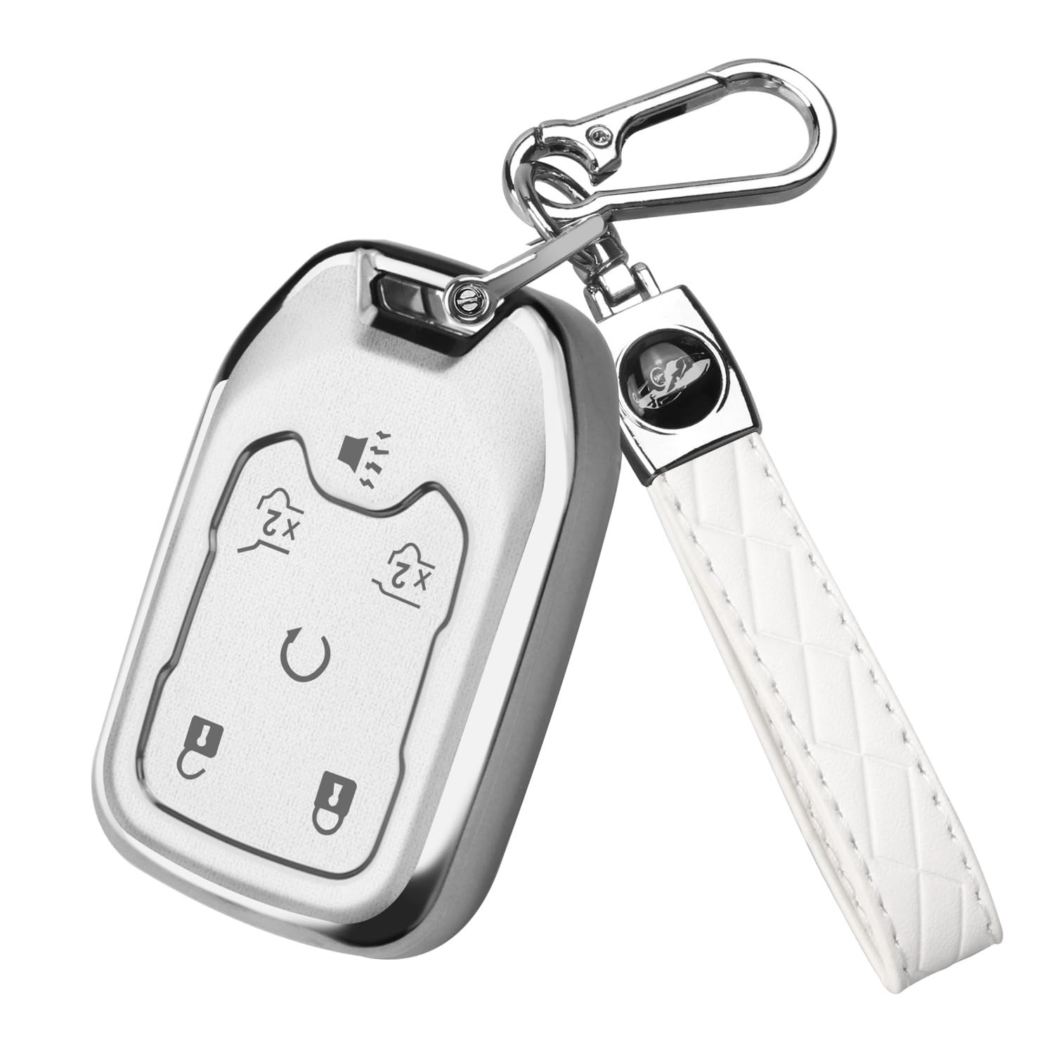 QBUC for Chevy Key Fob Cover, Key Fob Case for Chevy Suburban Tahoe, GMC, Sie…