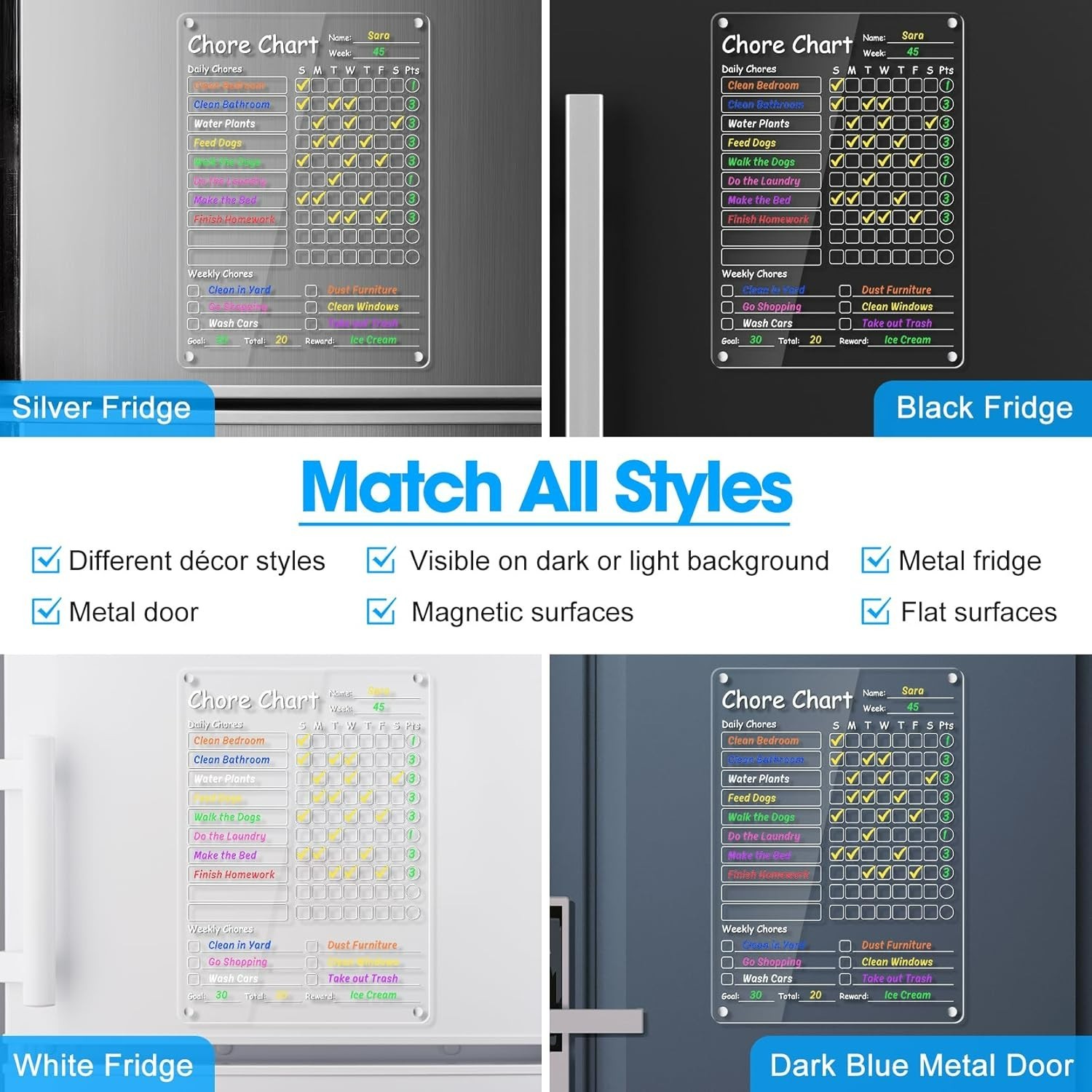 Motivational 12×9” Acrylic Family Chore Checklist – Easy Erase & Scratch-Proof