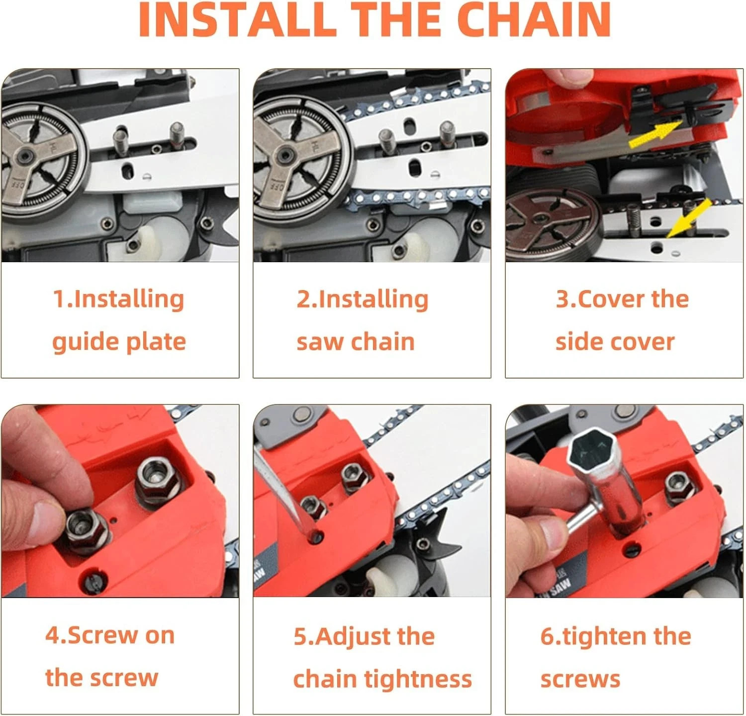 5 Pack 10 Inch Pole Saw Chain Fit Stihl 1/4″ Pitch .043″ Gauge 56 Drive Links