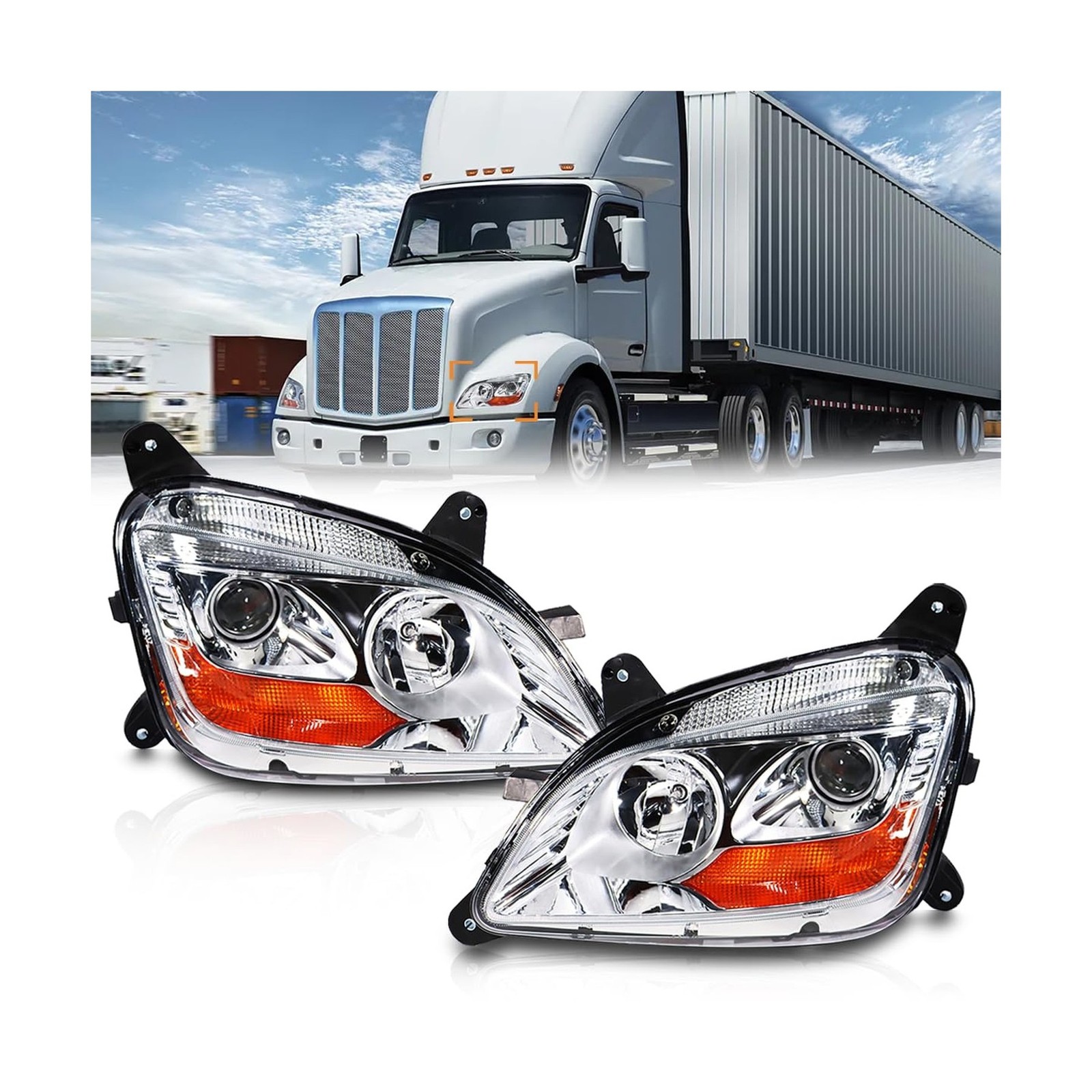 Fit for 2011-2023 Peterbilt 579 587 Class 8 Truck Projector Headlight Headlam…