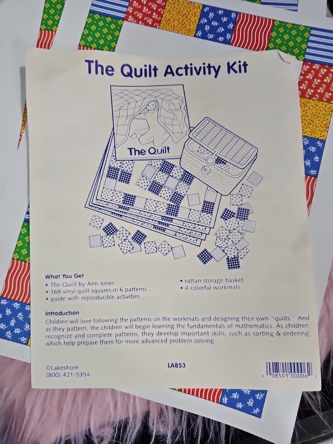 Vintage Lakeshore Learning Quilt Activity Kit And Book Patterning Sorting +Extra
