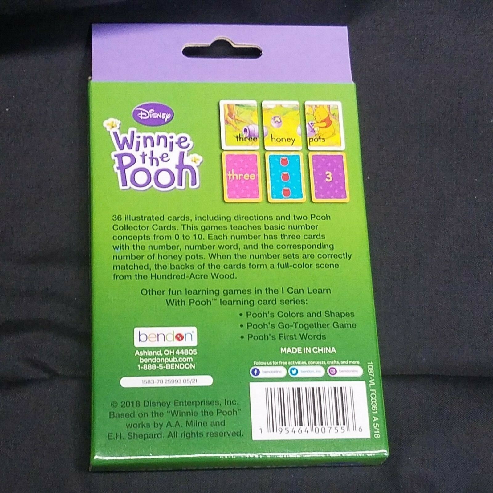 Disney Pooh Flash Cards 36 X3 Pooh’s Number Match Shapes and Colors 1st Words