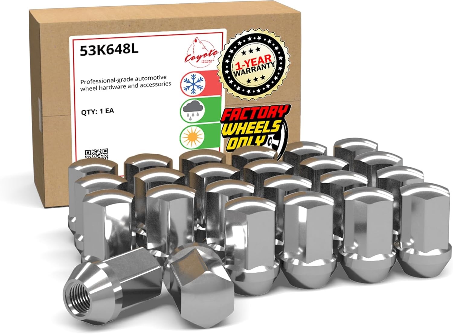 M14x1.5 Chrome Lug Nuts 24pc 1.77″ GM