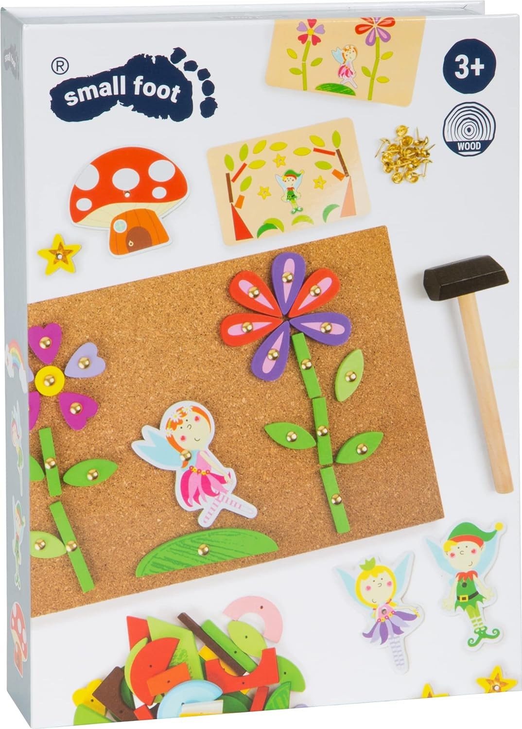 small foot 10227 Hammer game “Fairy” made of wood, cork floor with motives of fa