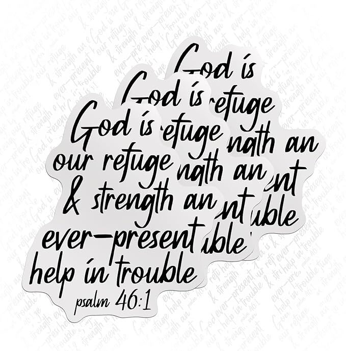 (3PCS) God is Our Refuge and Strength Sticker Faith Stickers Christian Stickers