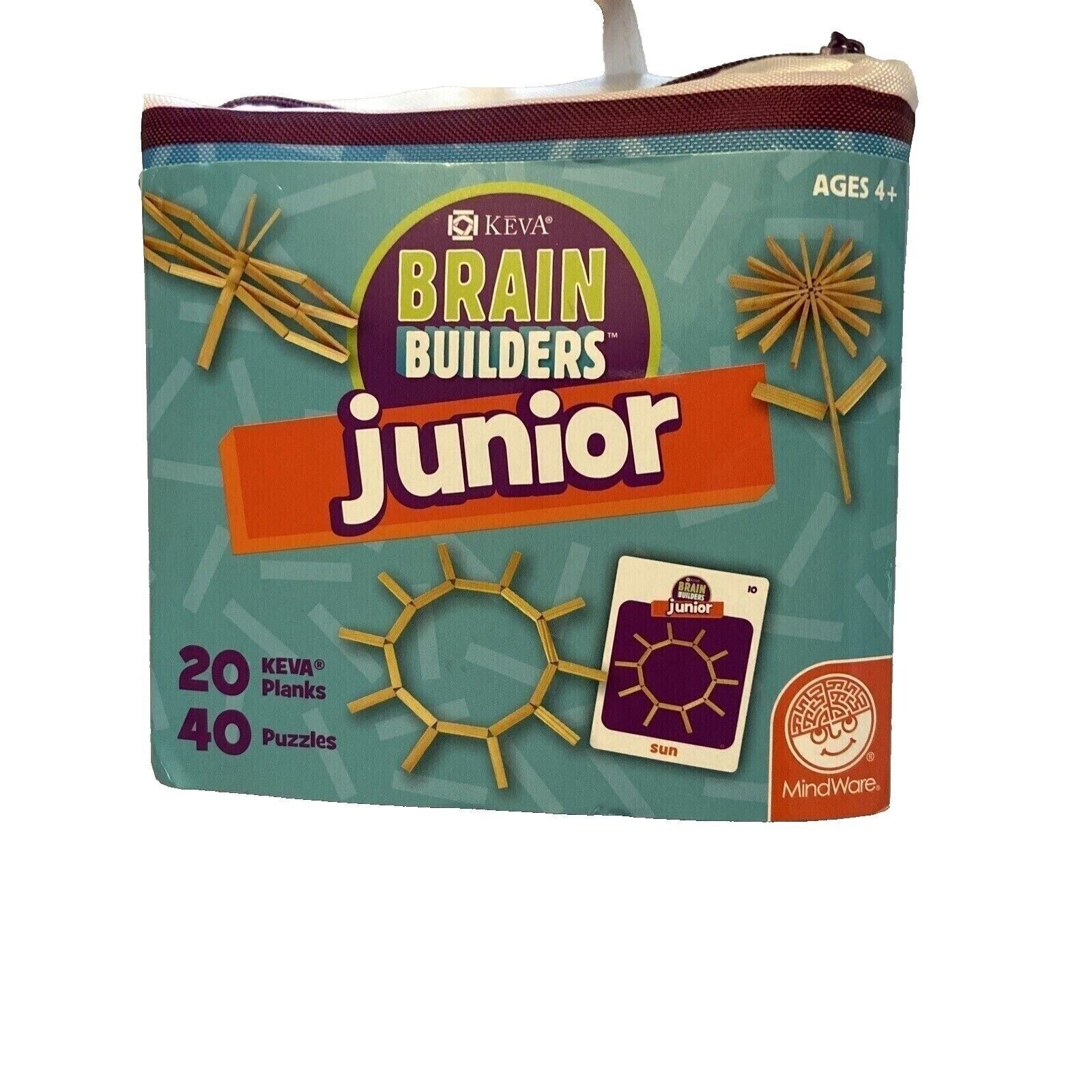 KEVA Brain Builders Junior STEM Planks Puzzle Learning New 20 planks 40 puzzles