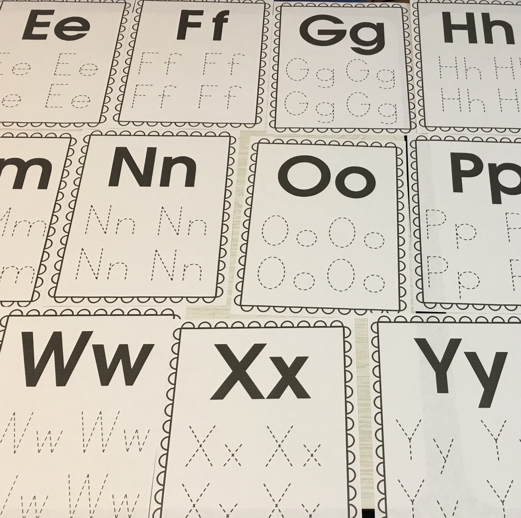 Early Writers Alphabet & Numbers – 52 Black Line Masters Sheets- Preschoolers