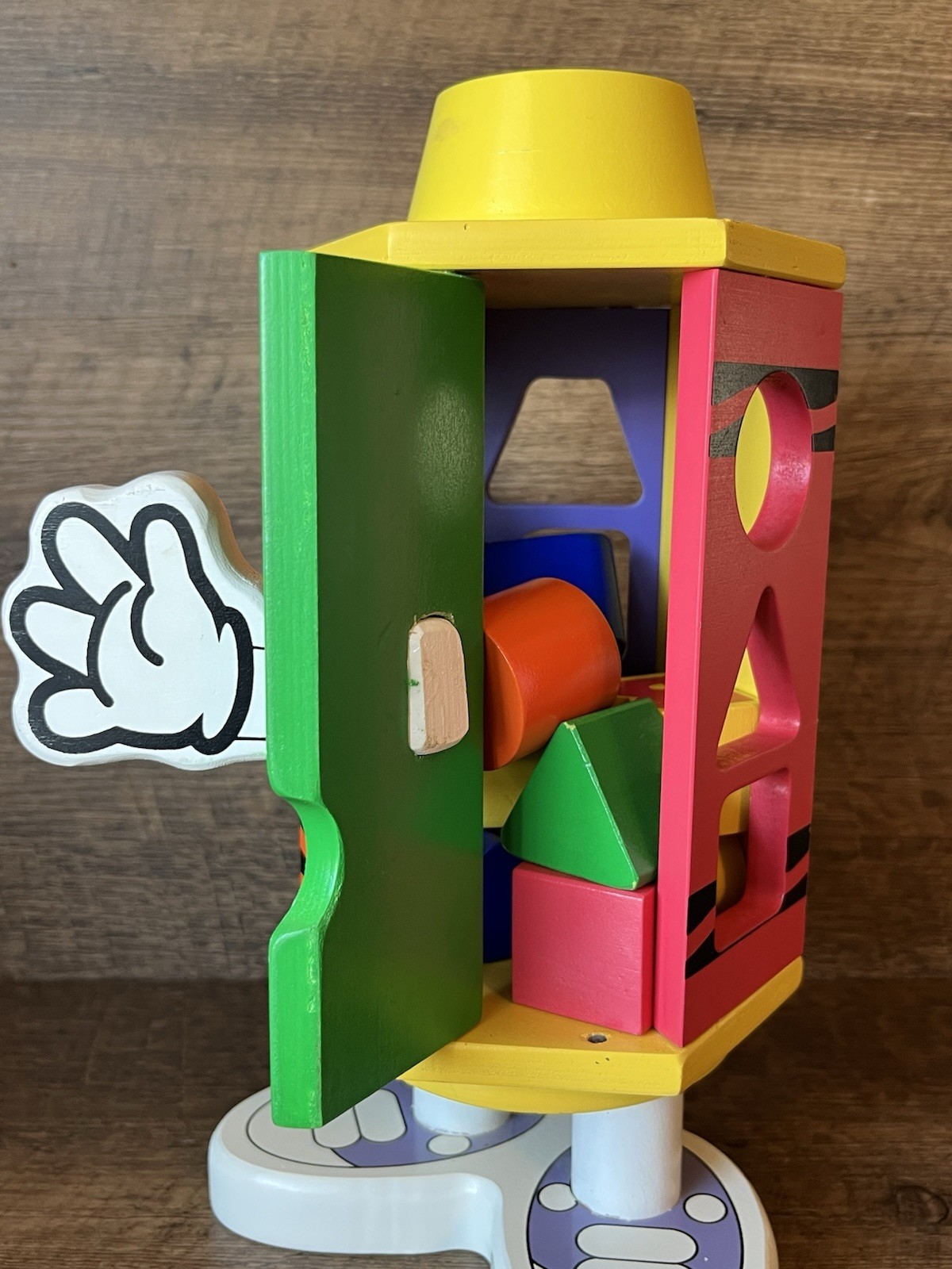 Crayola Learning Tower ABCs 123s Shapes Sorter Toy Colorful Wooden Pieces RARE
