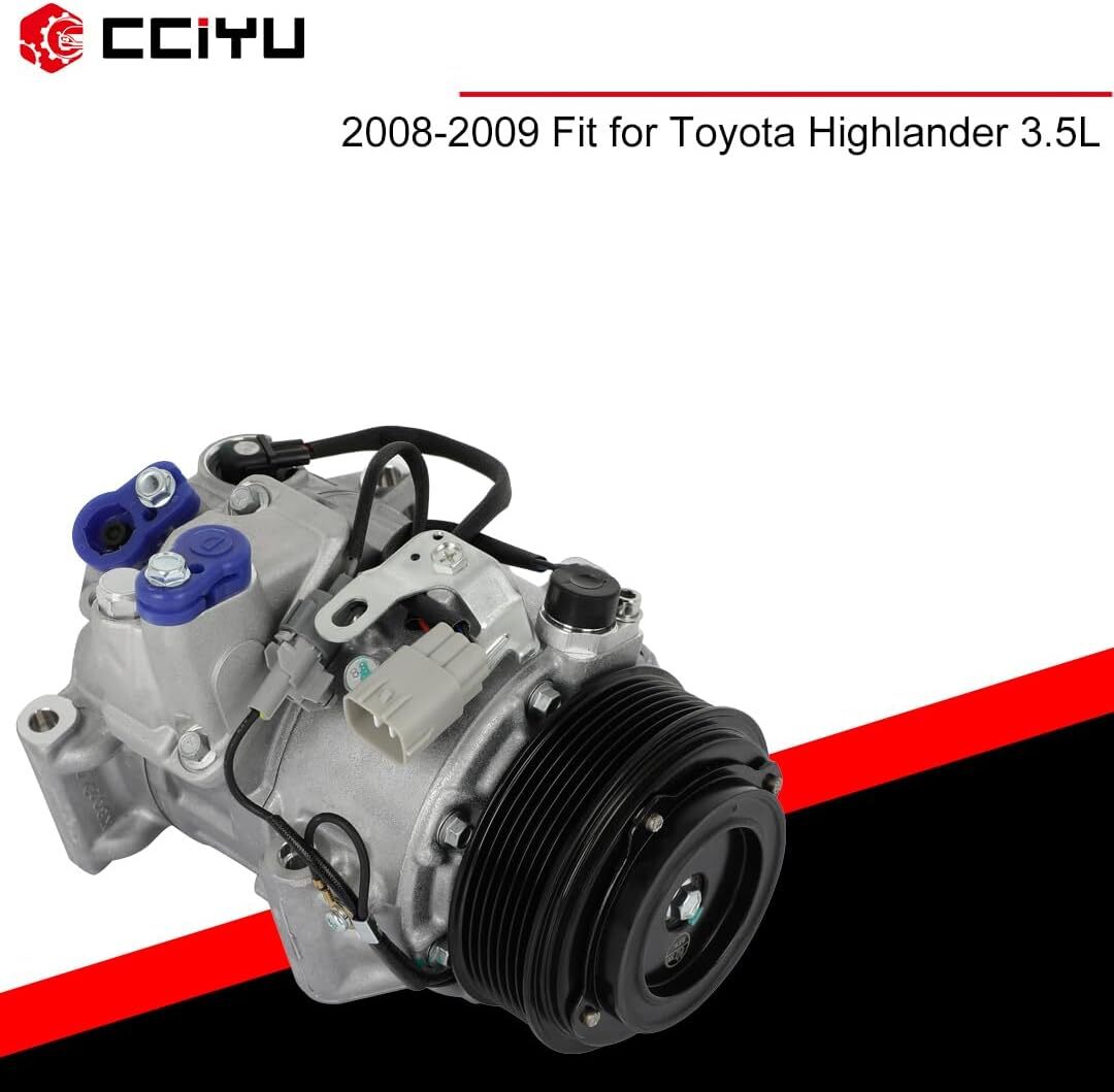 cciyu Air Conditioning Compressor 2008-2009 Fit for Toyota Highlander 3.5L AC