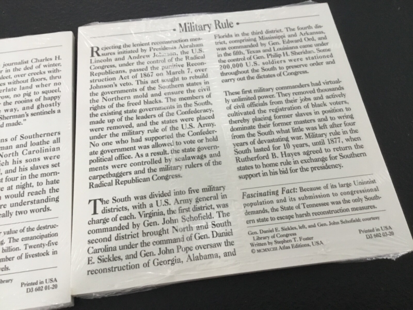 History Information Cards (3) Packs, West Virginia, Kansas, and US