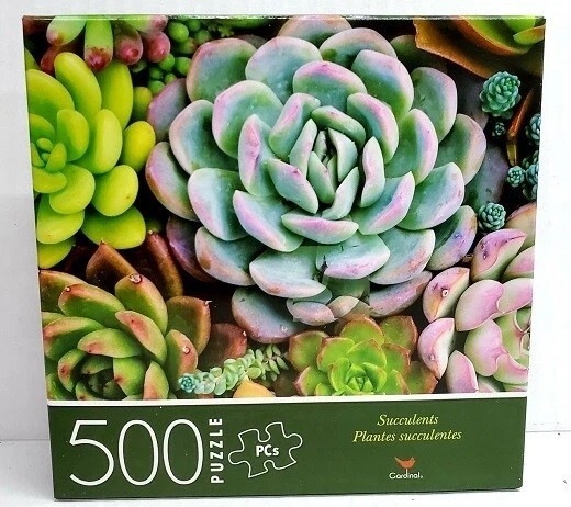 500pc PUZZLE JIGSAW 3 DESIGNS GARDEN WITH BRIDGE LITTLE PUPPY W BALLS SUCCULENTS