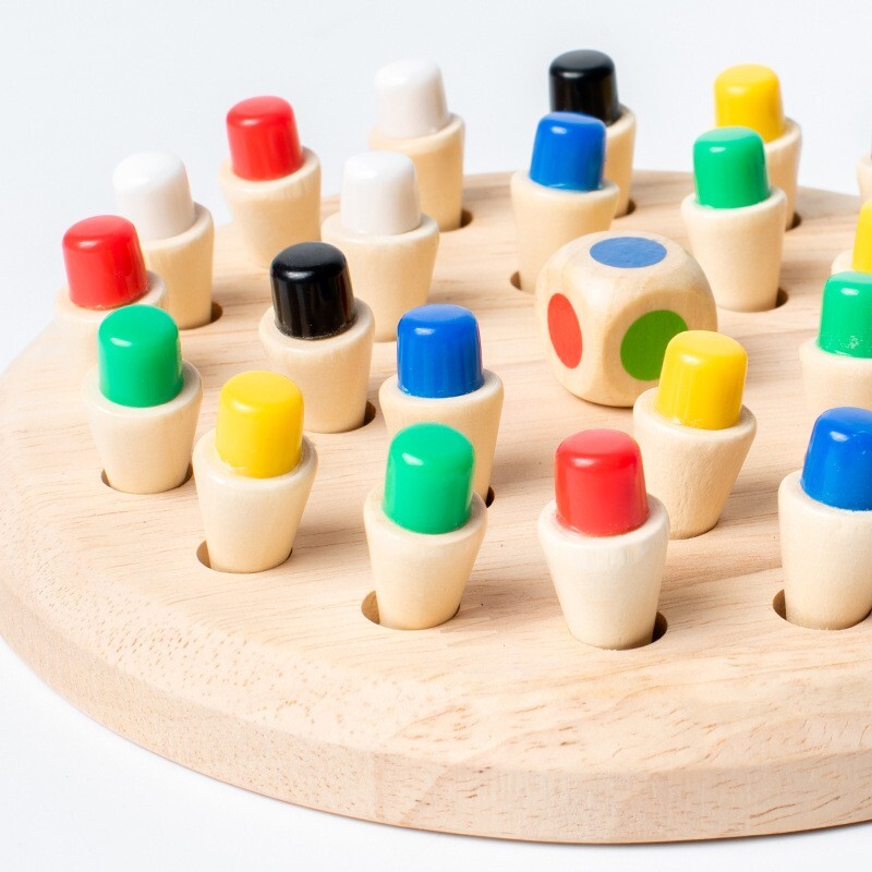 Wooden Memory Match Stick Chess Color Game Board Puzzle Kids Educational New Toy