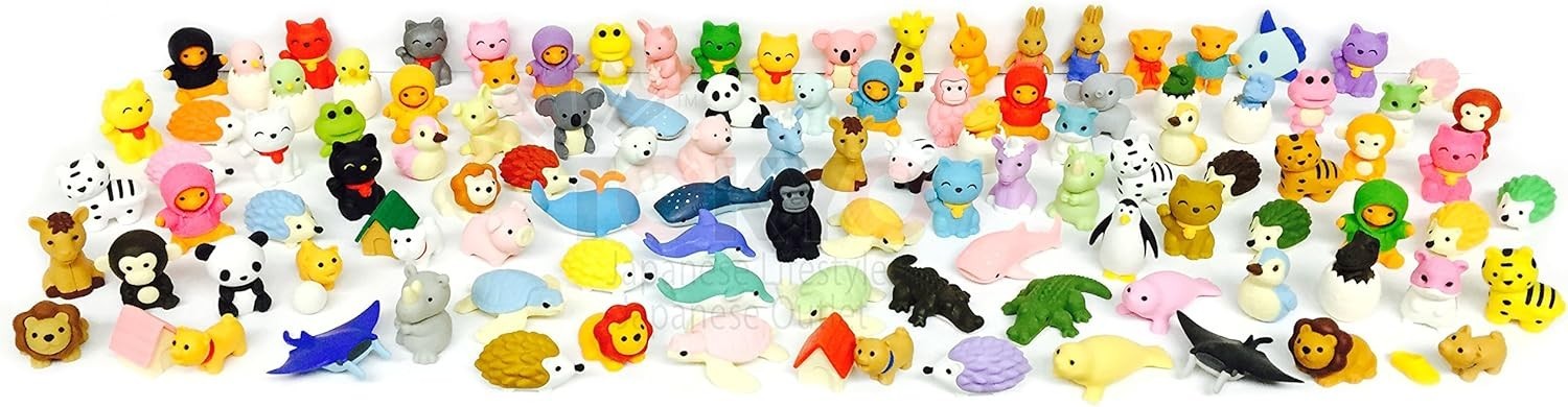 Pencil Eraser Animal Collection IWAKO Japanese Erasers (Pack of 20) Japan Made