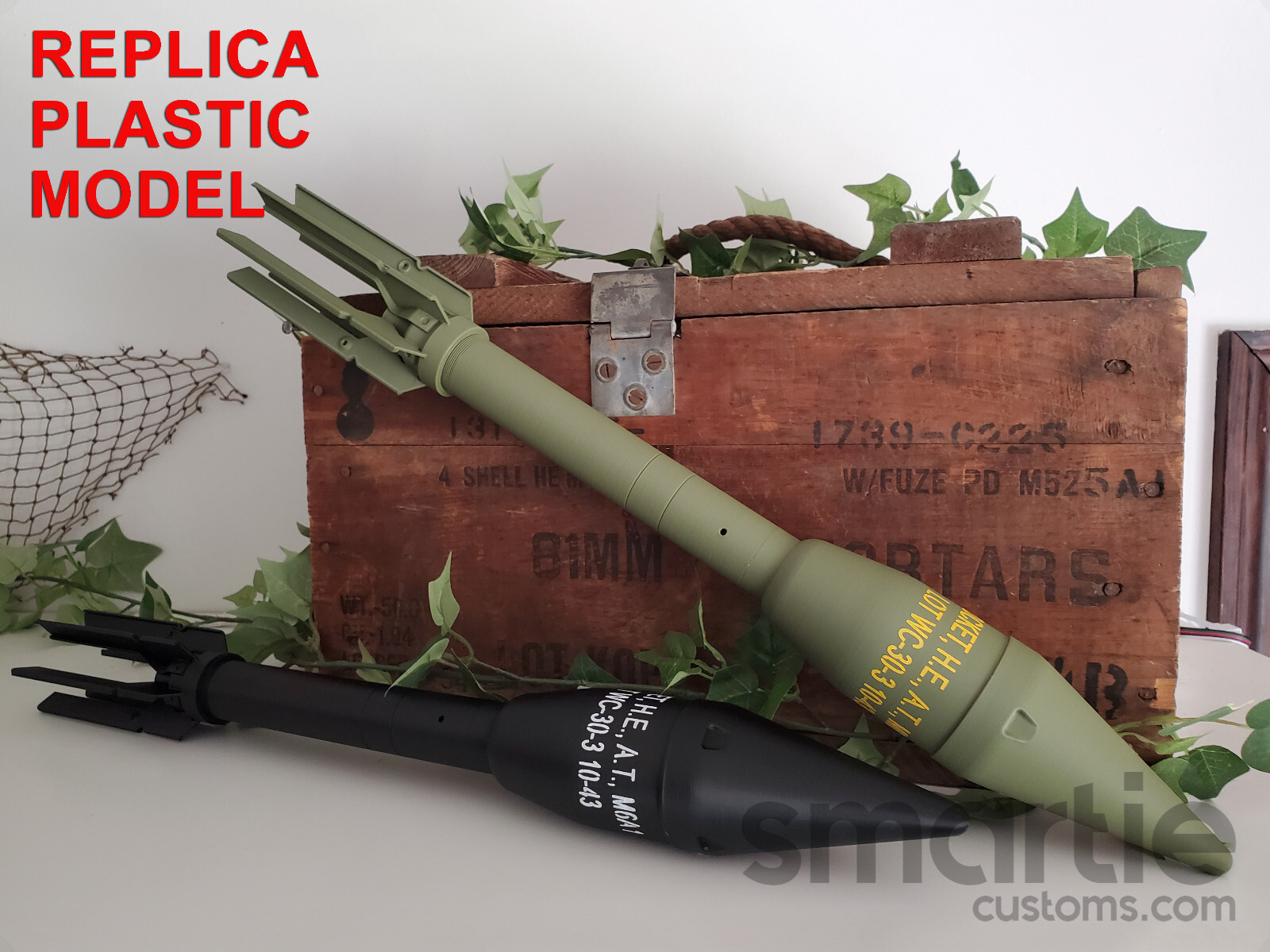 DUMMY M6A1 M7A1 60mm HEAT Bazooka Rocket Round – Accurate Size Plastic Replica