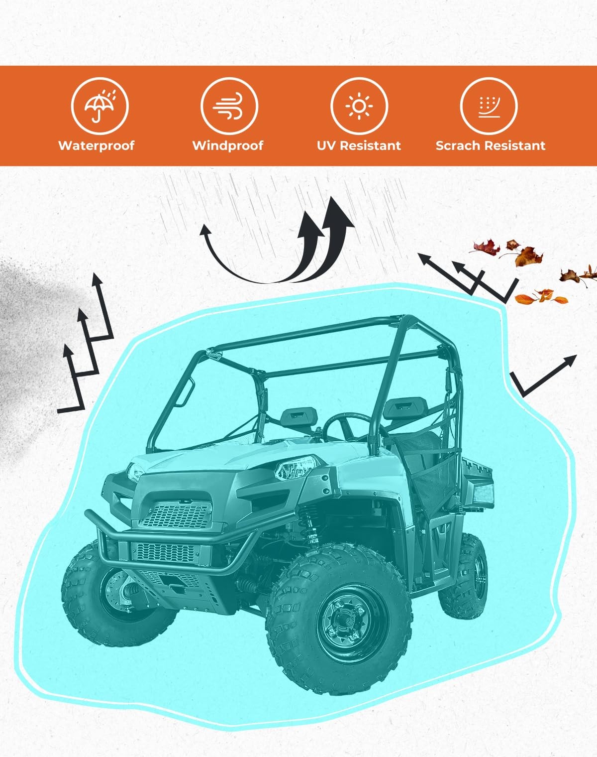 UTV Cover Dustproof 420D Oxford UV Resistant 118x69x58